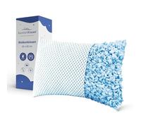 MKS Cuscino 50x70 cm - Cuscino Ergonomico a Nuvola per il Relax - Morbido per Chi Dorme sulla Schiena, sul Fianco o sulla Pancia - Cuscino Memory Foam 50x70 con Gel Rinfrescante per Dormire Meglio