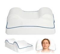 MKS Cuscino anti-età in schiuma viscoelastica, sonno senza rughe grazie al sollievo dalla pressione sul viso, contro l'acne e l'invecchiamento della pelle, con fodera in bambù lavabile
