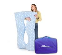 MKS. Cuscino comfort originale, cuscino ortopedico di alta qualità, cuscino per il corpo, cuscino per chi dorme sul fianco, per un sonno migliore e contro i problemi di schiena, nuvole 100 x 150 cm