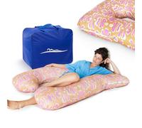 MKS Cuscino comfort originale, cuscino ortopedico di alta qualità, cuscino per il corpo, cuscino per chi dorme sul fianco, per un sonno migliore e contro i problemi di schiena, 100 x 150 cm (cotone