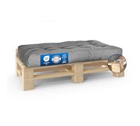 MKS Cuscino per pallet, 120 x 80 cm, con cinghie di tensionamento per pallet, adatto per esterni | Divano per balcone impermeabile | Mobili da balcone in pallet | Cuscino per pallet europeo | Poggia
