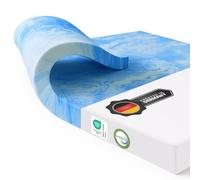 MKS Dream Komfort Memory Foam Topper 200 x 200 - 5 cm Gel Foam Topper per materassi - Coprimaterasso ergonomico H3 con effetto rinfrescante e rivestimento traspirante - Comfort come sulle nuvole