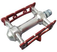 MKS Sylvan Track Pedali Rosso Argento Sinistro e Destro Set Made in Japan Mik...