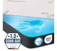 MKS Topper Matrimoniale 200 x 200 | Materasso con Flusso d'Aria 3D | 7 cm di Altezza Memory Foam | Rivestimento in Bambù Sfoderabile