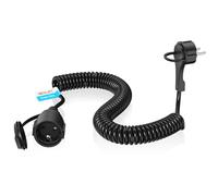 MKSENSE Prolunga per cavo a spirale, 5 m, cavo a spirale con sistema di protezione, protezione contratto, spiralleitung dehnbar Von 5 m MAX, Schutzkontaktwickelstecker, Schutzkontaktkupplung, IP20