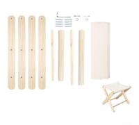 MKTOLHUs Sgabello con struttura in legno, 33 x 27,5 cm, per uso esterno | Si ripiega piatto, facile da riporre, leggero sotto 1 kg, si adatta agli zaini, perfetto per sentieri escursionistici