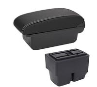 MKVAXR Accessori auto, for Ford, Fiesta, 2011-2018 Box bracciolo for auto Scatola portaoggetti for console centraleBraccioli for auto Bracciolo per auto(BLACK C3 Black White Nousb)