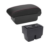 MKVAXR Accessori auto, for Ford, Fiesta, 2011-2018 Box bracciolo for auto Scatola portaoggetti for console centraleBraccioli for auto Bracciolo per auto(BLACK C1 Black Red No Usb)