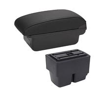 MKVAXR Accessori auto, for Ford, Fiesta, 2011-2018 Box bracciolo for auto Scatola portaoggetti for console centraleBraccioli for auto Bracciolo per auto(BLACK C2 Black Line No Usb)