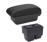 MKVAXR Accessori auto, for Ford, Fiesta, 2011-2018 Box bracciolo for auto Scatola portaoggetti for console centraleBraccioli for auto Bracciolo per auto(BLACK B3 Black White 3usb)