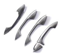 MKVAXR For, Classe C W205 GLC X253 E W213 LHD Copertura maniglia portiera in fibra di carbonio cromata Adesivi accessori for lo styling dell'auto Copertura della maniglia della porta(BLACK Silver)