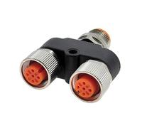 MKVAXR For M12, connettore sensore impermeabile a tre vie, spina di conversione for tubi, maschio e femmina, 4-5 pin, connettori a forma di Y. Connettore del cavo del sensore per apparecchiature(441b)