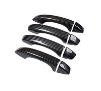 MKVAXR For MG, ZS 2017 2018 2019 2020 2021 2022 Adesivi for maniglie delle portiere cromate in fibra di carbonio for auto Accessori for Copertura della maniglia della porta(BLACK Carbon No Button)