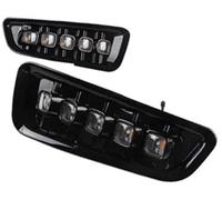 MKVAXR For Raptor, for SVT, for F-150, 2016-2020 2 luci di marcia diurna a LED DRL con fendinebbia gialli indicatori direzione Indicatore di direzione anteriore per auto(BLACK White)
