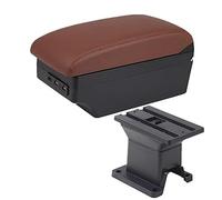 MKVAXR For Toyota, box bracciolo IQ bracciolo for auto interno vano portaoggetti centrale accessori for auto parti di retrofit con braccioli for auto USB Bracciolo per auto(BLACK C Brown 7usb)