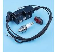 MKVAXR Kit candela di accensione con interruttore di arresto e spegnimento bobina di accensione, for Husqvarna, 365 362 371 372 385 390 Modulo motosega 544047101 Kit interruttore per motosega