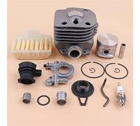 MKVAXR Kit filtro aria con ingranaggio a vite senza fine pompa olio pistone cilindro da 50 mm, for Husqvarna 362 365 372 371 for motore motosega Jonsered 2065 2071 2165 2171 Cilindro Pistone