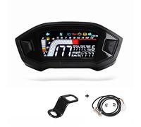 MKVAXR Moto LCD Cilindro 1 2 4 Cilindro tachimetro 13000 RPM Opzionale Retroilluminazione Contachilometri digitale Tachimetro Tachimetro per motocicletta(Sensor and bracket)