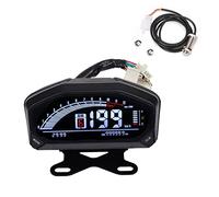 MKVAXR Moto LCD Display Digitale Retroilluminato Indicatore Tachimetro Contachilometri Velocimetro Misuratore YG 150 YG150-23 Universale Tachimetro per moto(Meter with bracket)