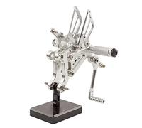 MKVAXR Moto Rearset Pedana Pedale Pedana Poggiapiedi In Alluminio Regolabile Set Posteriore, for Aprilia, for Rs125 2t Rs 125 2t 1995-2010 Pedane per moto(Silver)