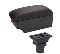 MKVAXR Scatola for bracciolo for auto Scatola portaoggetti for console centrale for auto Accessorio for bracciolo USB, for Toyota, for Aqua Bracciolo per auto(BLACK E1 Red Line)