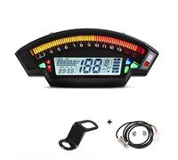 MKVAXR Tachimetro digitale LCD 14000 giri/min 6 marce 199 km/h contachilometri for moto 1 2 4 cilindri misuratore universale Tachimetro per motocicletta(With bracket)