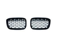 MKVAXR Una Coppia Auto Paraurti Anteriore Griglie Diamond Racing Griglia Griglia, for BMW, for X3 G01 G08 X4 G02 2018 2019 2020 Auto Meteor Styling Griglia del radiatore(Black And Silver)