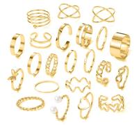 MKVZIYE 22 Pezzi Set Anelli Donna Boho,Regolabili Nocche Anello,Anelli Aperto Minimalista Impilabili,Adatto alle donne da indossare quotidianamente