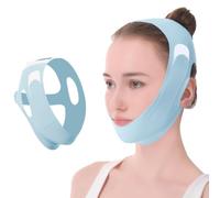MKVZIYE Fascia viso lifting,Maschere Riutilizzabili a V,Maschera lifting doppio mento,Adatto a tutte le forme del viso,blu