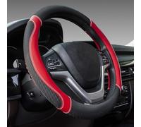 MKWGZPGW Coprivolante Rotondo Auto per Citroen Berlingo, Copri Volante Traspirante E Antiscivolo Adatto per Diametro di 38Cm Volanti Rotondi Automobile,Red-Mesh Cloth