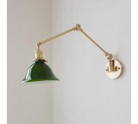 MKYOKO applique Lampada da parete con braccio oscillante regolabile pieghevole retrò verde con filo e interruttore lettura sul comodino del soggiorno di casa applique da parete interno