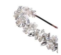 MKYYIOED Cerchietto Con Perle Preal Strass Corona nuziale Diamanti Accessori for capelli da sposa fatti a mano Gioielli damigella d'onore Diademi
