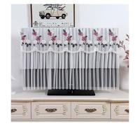 MKYYIOED Copertina Per Tv Simplified Cover For Television Lace Desktop Wall Mounted TV Turn On The Without Removing The Minimalist(Style A White,85 x Height 55cm)