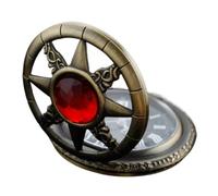 MKYYIOED Orologio Da Taschino Hollow Relief Time Ruby Antique Quartz Pocket Watch Bronze Feature Fob Men's Accessories Women