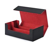 MKYYIOED Porta Deck Scatola porta carte, custodia for con bustina singola, magnetica resistente(Black-Red)
