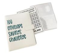 MKYYIOED Taccuino Libro della sfida del risparmio di buste, set libri da collezione con raccoglitori ad anelli, completo supporto(White set)