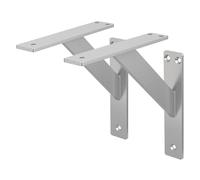 ML-Design 2 Pezzi Staffe per Mensole Pesanti 180x180 mm Argento Alluminio Mensole Galleggianti a Parete Staffa a Muro Supporto Mensola Sospesa a Parete Reggimensola Fluttuante Supporti per Scaffale
