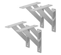 ML-Design 4 Pezzi Reggimensola a Muro 180x180 mm Argento Alluminio Mensole Galleggianti a Parete Staffa a Muro Supporto Mensola Sospesa a Parete Staffe per Mensole Pesanti Supporti per Scaffale