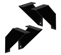 ML-Design 4 Pezzi Staffe per Mensole Pesanti 15 cm Nero Metallo Mensole Galleggianti a Parete Staffa a Muro a 90° Supporto per Mensola Sospesa a Parete Reggimensola Supporti per Scaffale