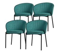ML-Design 4x Poltrone da Pranzo Verde Petrolio con Rivestimento in Tessuto, Design Moderno, Mobili con Schienale e Gambe in Metallo, Sedie Ergonomiche per Cucina, Poltroncine Imbottite per Soggiorno
