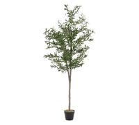 ML-Design Albero di Ulivo Artificiale 180 cm - Pianta Finta Grande con Tronco in Legno Naturale e Frutti - Decorazione Realistica in Vaso per Interni ed Esterni - Perfetto per Soggiorno e Ufficio
