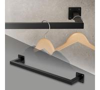 ML-Design Appendiabiti Porta Asciugamani con Attacco a Parete 60 x 12 cm in Acciaio Nero per Bagno Cucina Soggiorno Balcone Camera da Letto Porta Salviette da Muro Salvaspazio Peso Supportato 50 kg