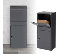 ML-Design Cassetta Postale per Pacchi in Acciaio Galvanizzato Colore Antracite 41 x 103 x 38 cm Indipendente con Serratura 2 Chiavi Cassetta per Lettere Consegne e Pacchetti Montaggio a Pavimento