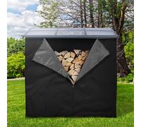 ML-Design Copertura di Protezione per Legna da Ardere 240 x 165 cm Nero in Poliestere Resistente alle Intemperie Coperchio per Ripiano Copertura per Portalegna Impermeabile