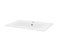 ML-Design Lavabo in Ceramica Bianca 71 x 16,5 x 46 cm Lavandino da Incasso Rettangolare Moderno Bacinella Lavamani per il Bagno e Toilette Lavello con Scarico Standard Foro per Rubinetto e Troppopieno