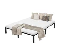 ML-Design Letto in Metallo 160 x 200 cm Telaio in Acciaio Verniciato a Polvere Nera con Rete a Doghe Struttura Robusta Facile e Rapido da Montare per Camera da Letto Giroletto per un Materasso