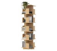 ML-Design Libreria Girevole a 360° 40x155x40 cm Effetto Legno di Quercia da Interno con 5 Ripiani e 20 Scomparti, Scaffale Angolare a Colonna Salvaspazio Mobile Multiuso per Casa e Ufficio Moderno
