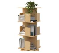 ML-Design Libreria Girevole a 360° 40x94x40 cm Effetto Legno di Quercia da Interno con 3 Ripiani e 12 Scomparti, Scaffale Angolare a Colonna Salvaspazio, Mobile Multiuso per Casa e Ufficio Moderno