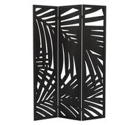 ML-Design Paravento Pieghevole 3 Pannelli "Sapporo" in Legno Nero 170x121 cm Schermo Separatore Autoportante per Interni, Divisorio Stanza, Separé Decorativo Camera da Letto, Soggiorno o Ufficio
