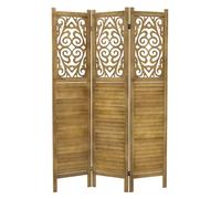 ML-Design Paravento Pieghevole 3 Pannelli "Tokio" in Legno Naturale 170x121 cm Schermo Separatore Autoportante per Interni, Divisorio Stanza, Separé Decorativo per Camera da Letto, Soggiorno o Ufficio